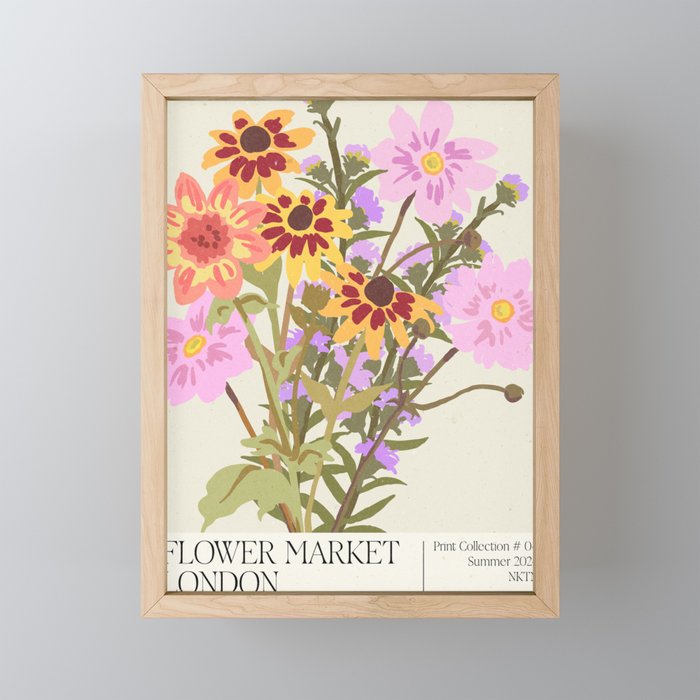 London Flower Market \ Aesthetic cottagecore Mini Art Print Gallery Image 1