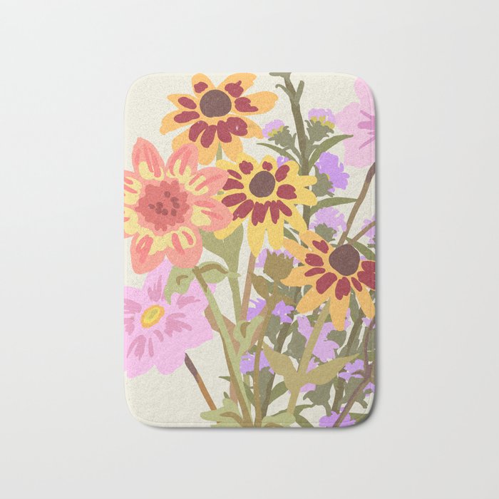 London Flower Market \ Aesthetic cottagecore Bath Mat Gallery Image 1