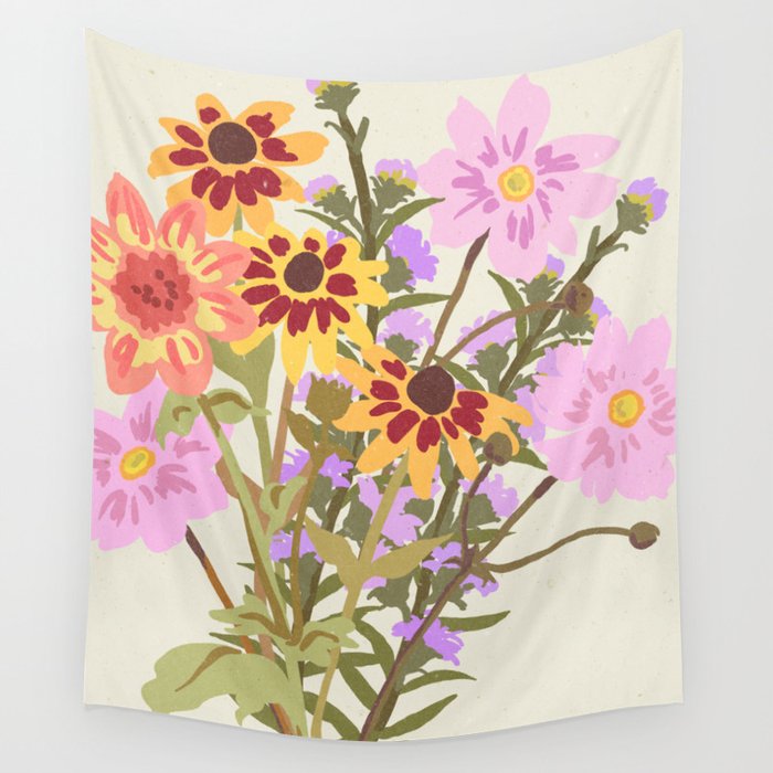 London Flower Market \ Aesthetic cottagecore Wall Tapestry Gallery Image 4