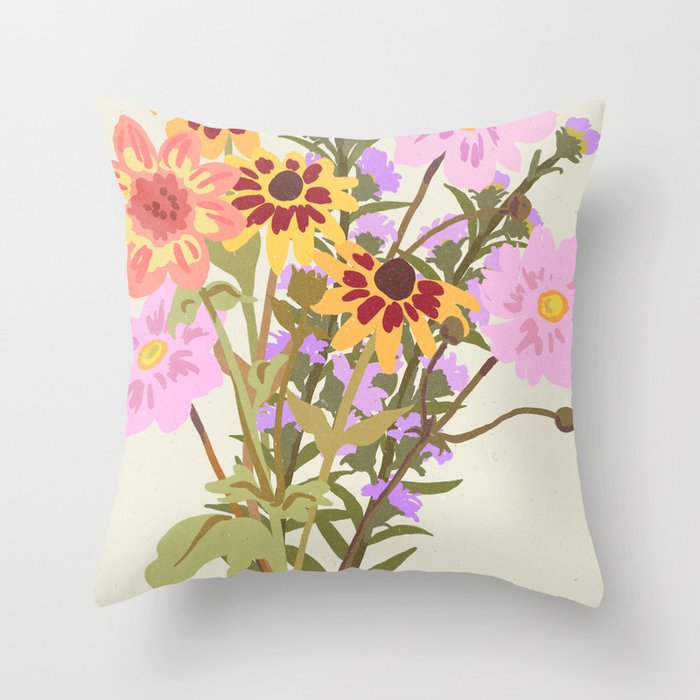 London Flower Market \ Aesthetic cottagecore Throw Pillow Gallery Image 6