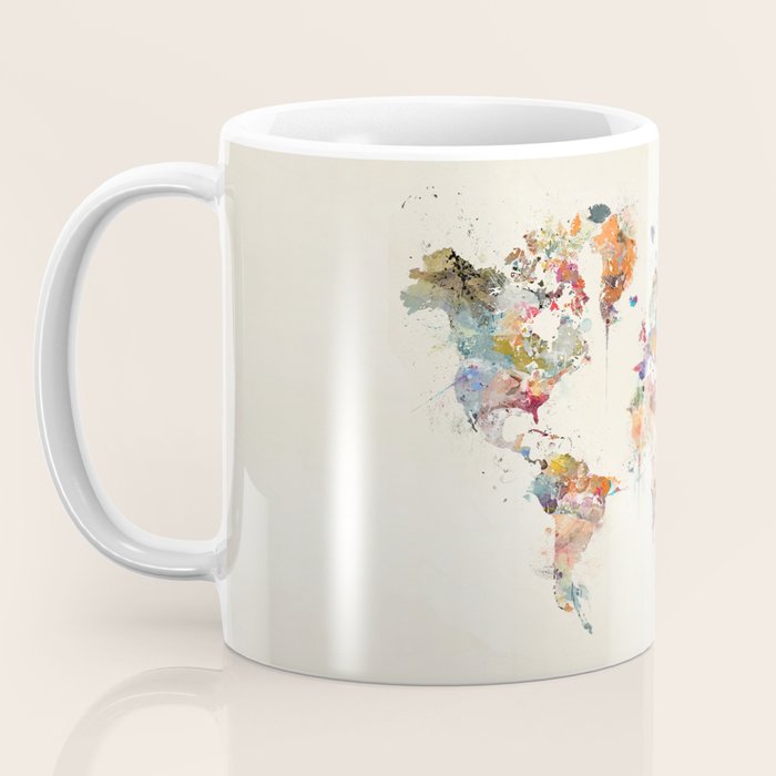 world map watercolor Coffee Mug Gallery Image 3