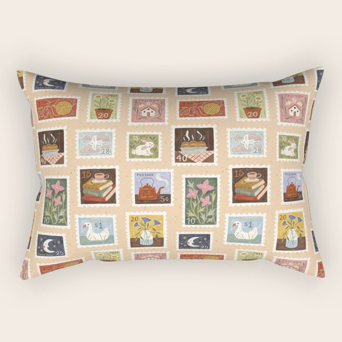Stamp Collection Rectangular Pillow Gallery Image 2