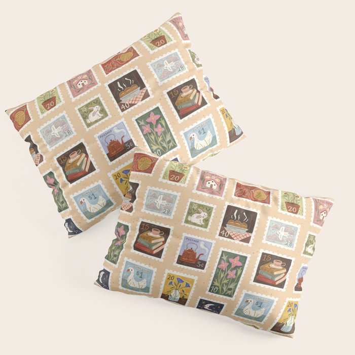 Stamp Collection Pillow Sham Gallery Image 1
