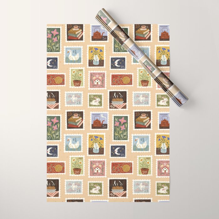 Stamp Collection Wrapping Paper Gallery Image 1