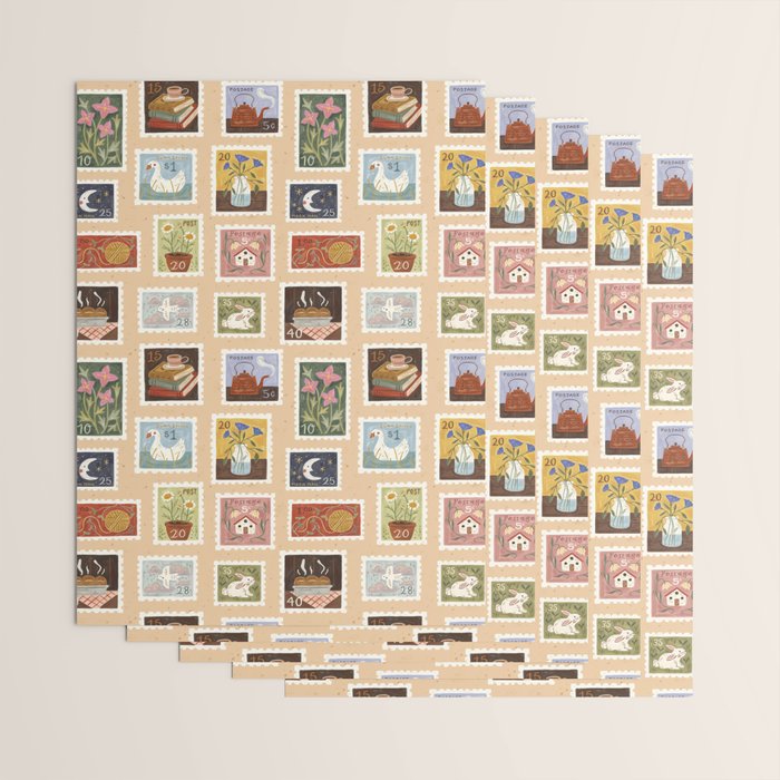 Stamp Collection Wrapping Paper Gallery Image 3