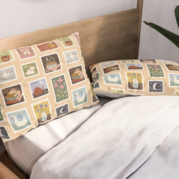 Stamp Collection Pillow Sham Gallery Image 2