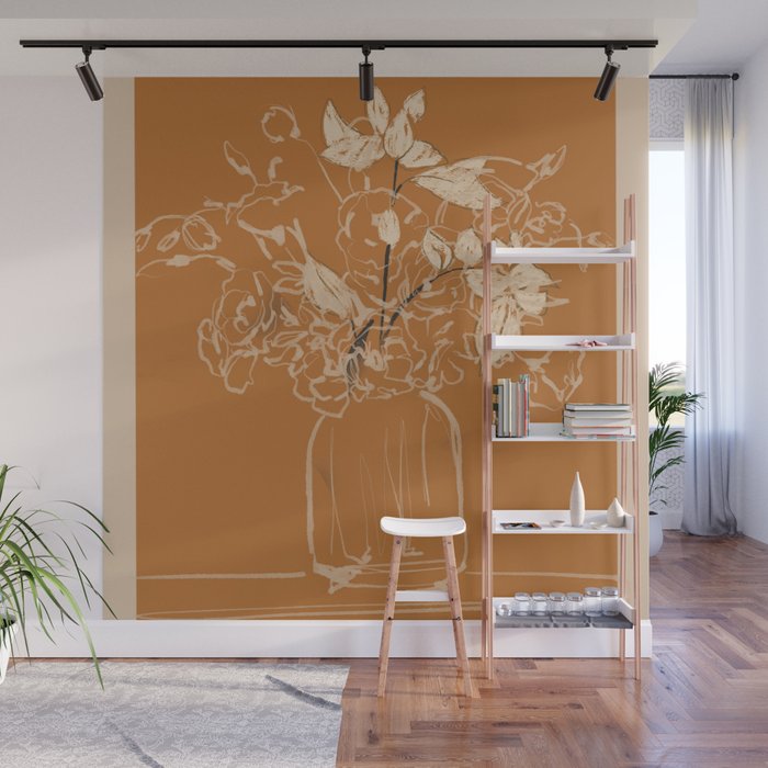 Minimalist Flowers In A Vase 3 Wall Mural Gallery Image 1