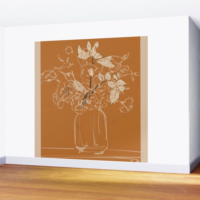 Minimalist Flowers In A Vase 3 Wall Mural Gallery Image 2