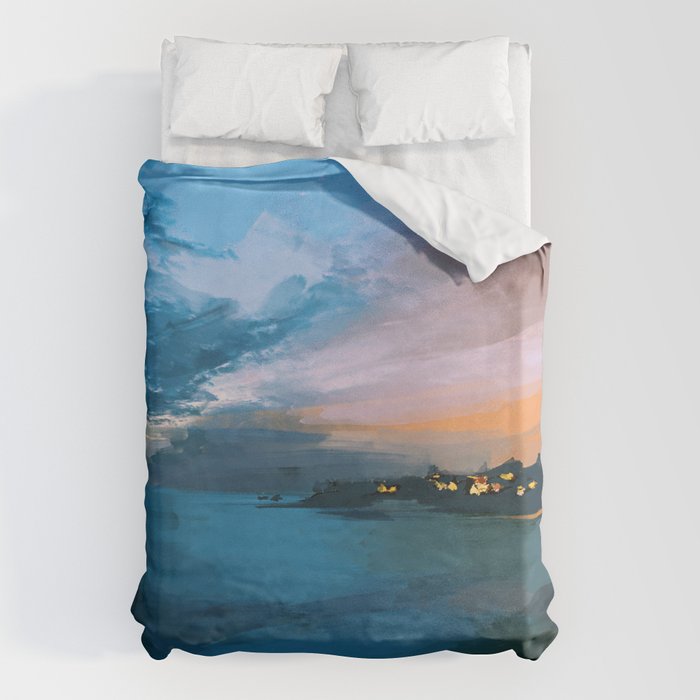 Laguna Beach At Night Duvet Cover Gallery Image 6