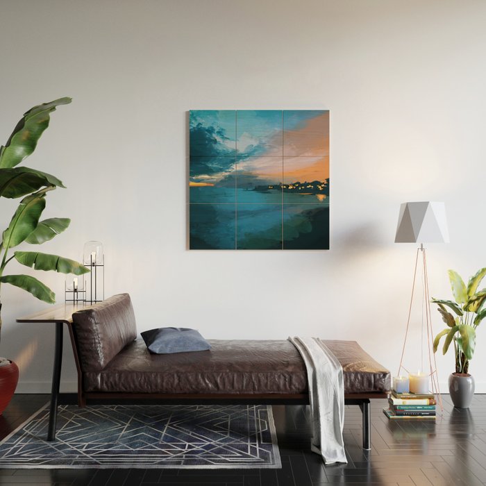 Laguna Beach At Night Wood Wall Art Gallery Image 2