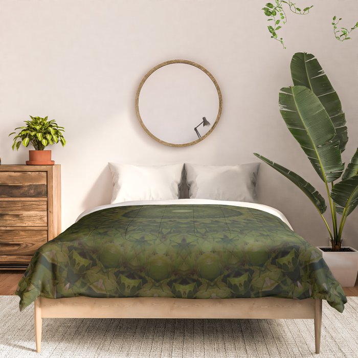 Mandala in olive green tones Comforter Gallery Image 3