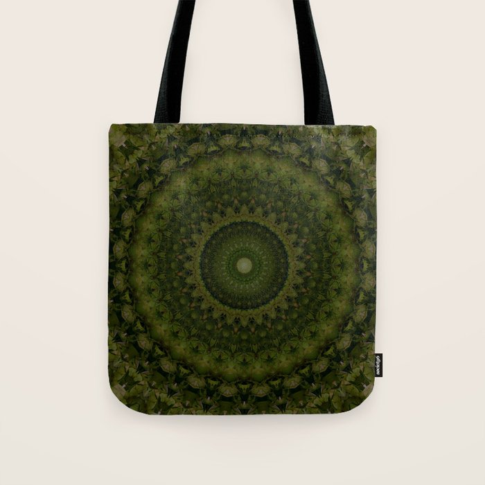 Mandala in olive green tones Tote Bag Gallery Image 1