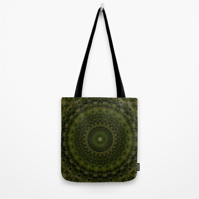Mandala in olive green tones Tote Bag Gallery Image 2
