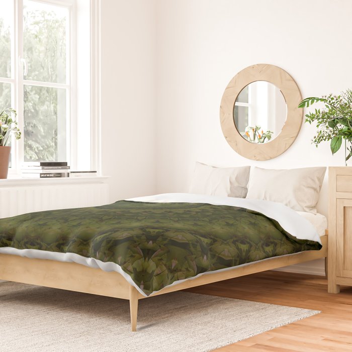 Mandala in olive green tones Duvet Cover Gallery Image 2