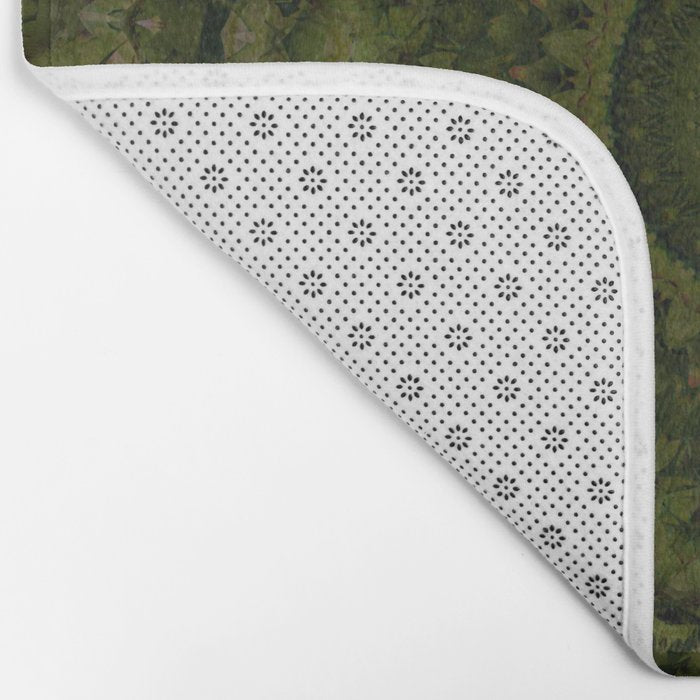 Mandala in olive green tones Bath Mat Gallery Image 2
