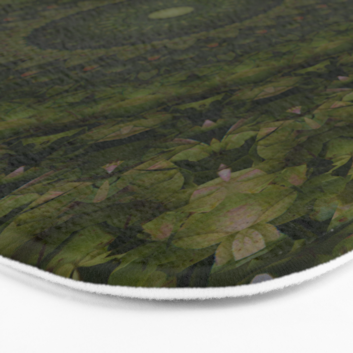 Mandala in olive green tones Bath Mat Gallery Image 3