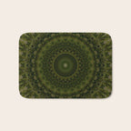 Mandala in olive green tones Bath Mat Gallery Image 1