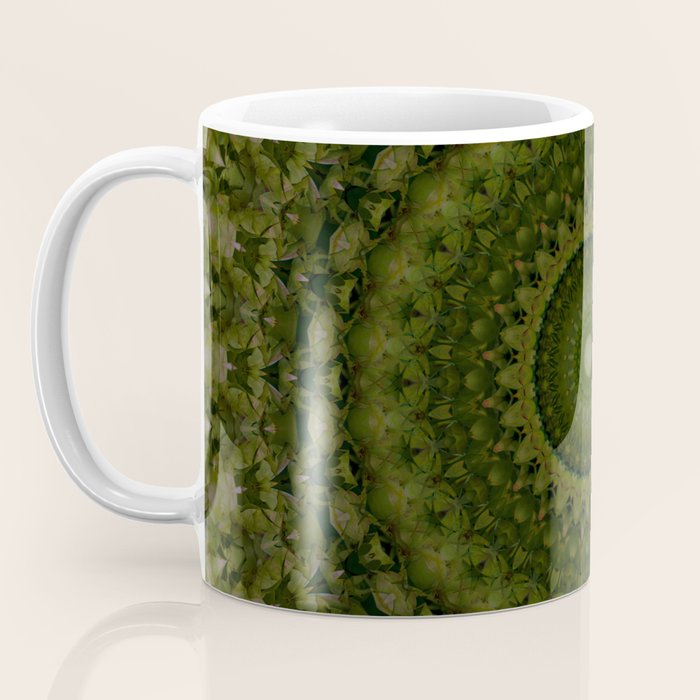 Mandala in olive green tones Coffee Mug Gallery Image 3