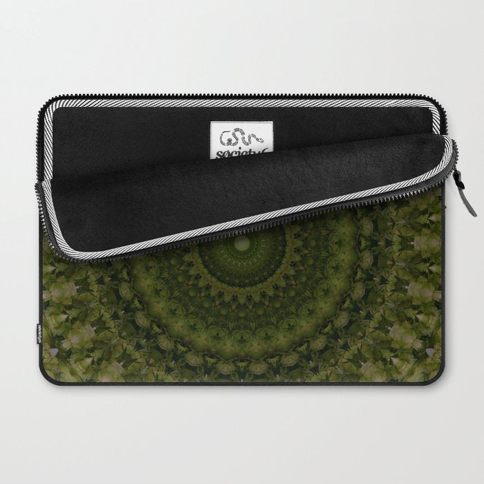 Mandala in olive green tones Laptop Sleeve Gallery Image 2