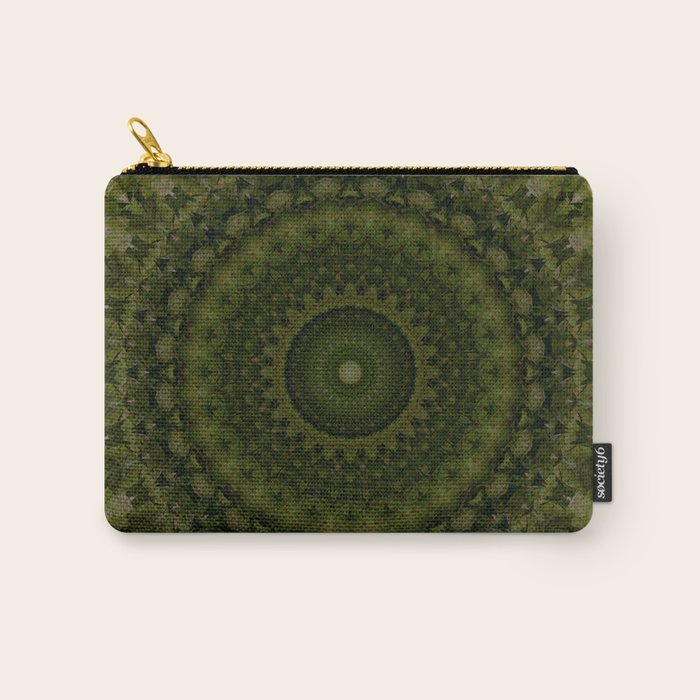 Mandala in olive green tones Carry All Pouch Gallery Image 1