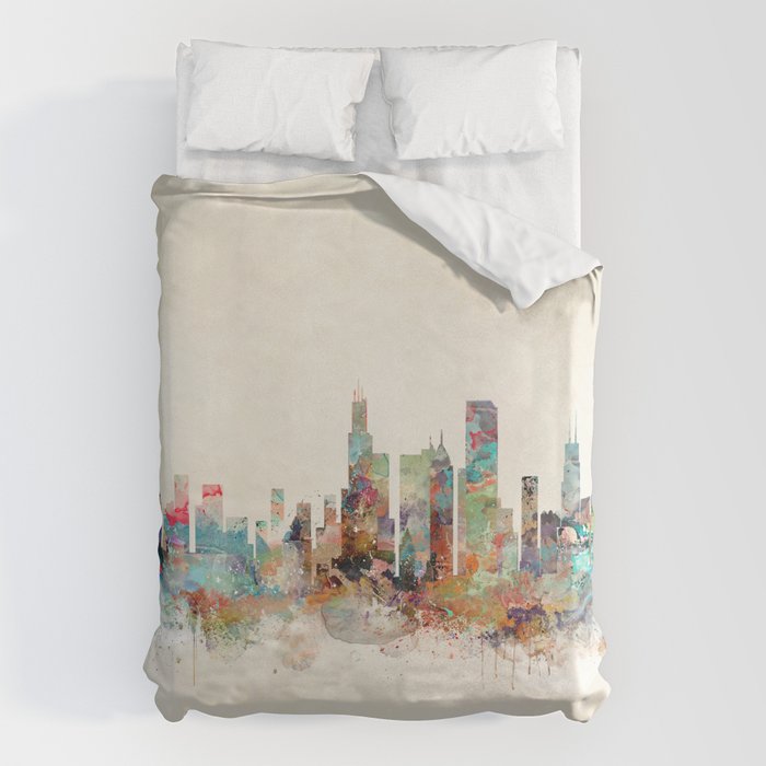 chicago illinois skyline Duvet Cover Gallery Image 6