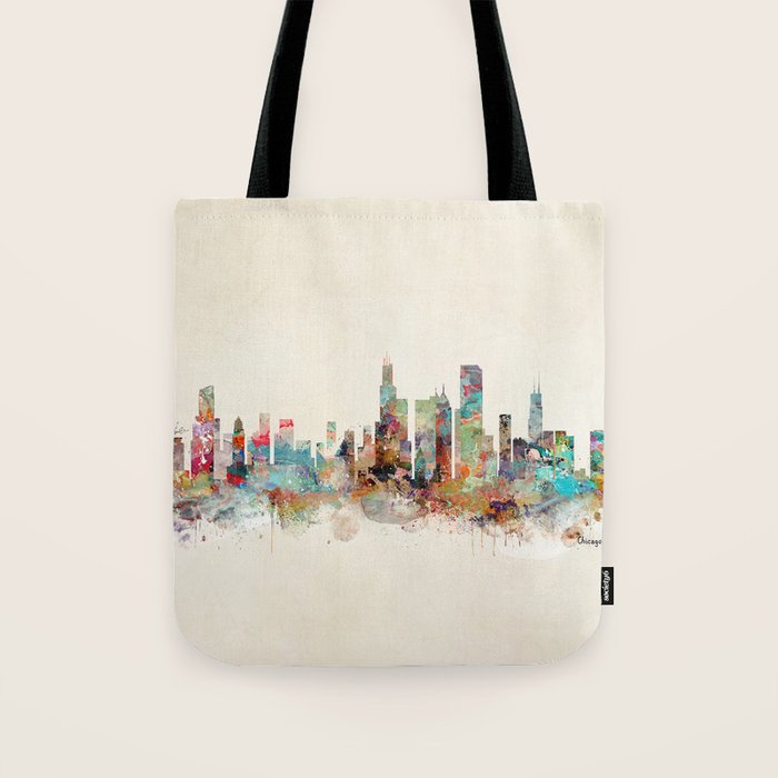 chicago illinois skyline Tote Bag Gallery Image 1