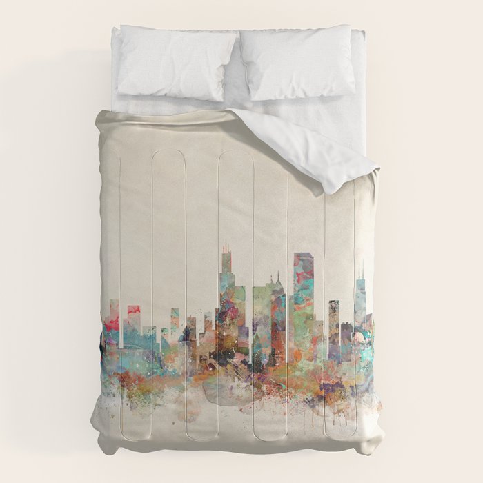 chicago illinois skyline Comforter Gallery Image 6