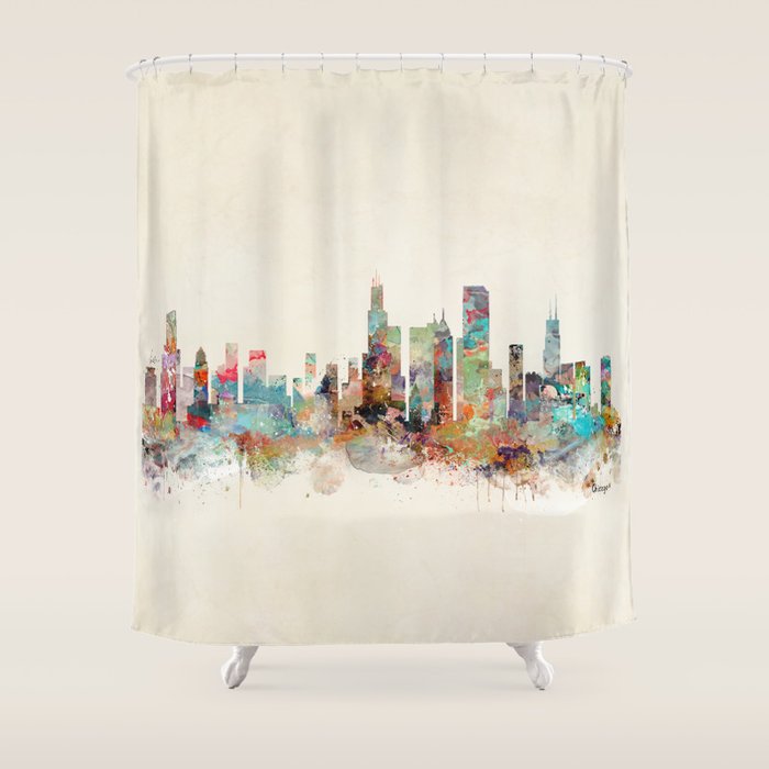 chicago illinois skyline Shower Curtain Gallery Image 1