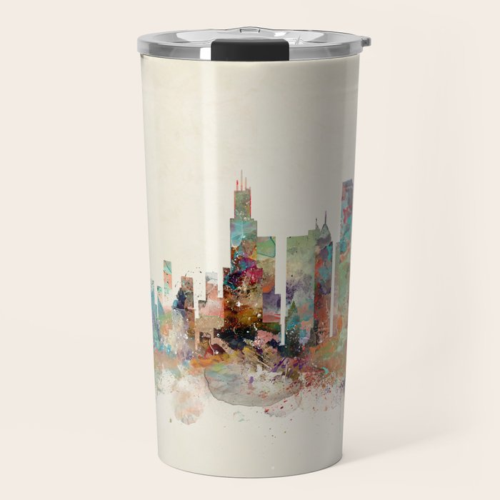 chicago illinois skyline Travel Mug Gallery Image 1