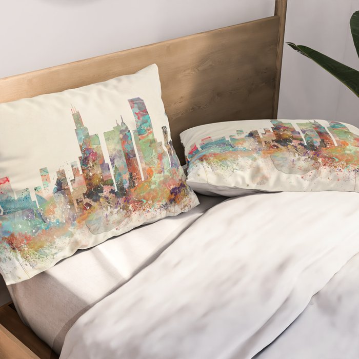 chicago illinois skyline Pillow Sham Gallery Image 2