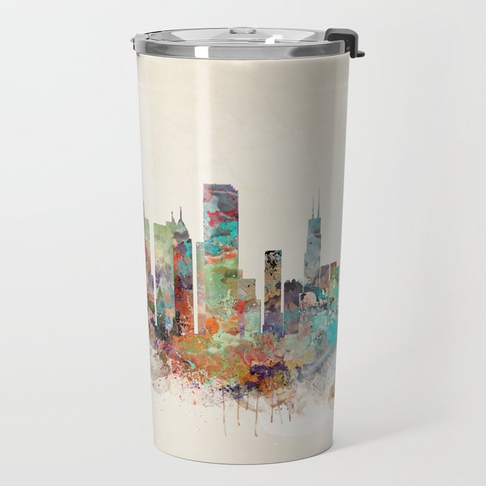 chicago illinois skyline Travel Mug Gallery Image 2