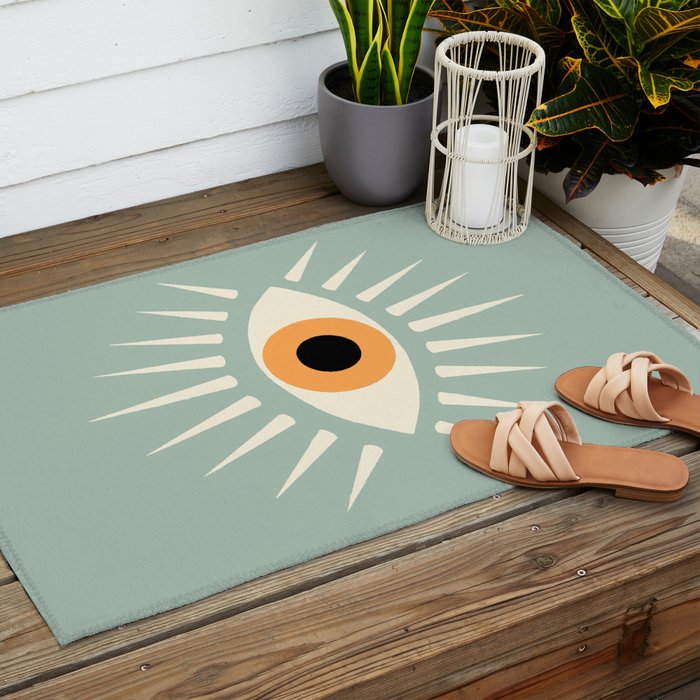 Yellow Eye Outdoor Rug Gallery Image 2