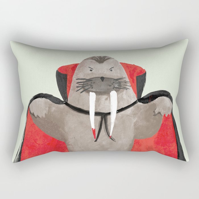 Vampire Walrus Rectangular Pillow Gallery Image 1