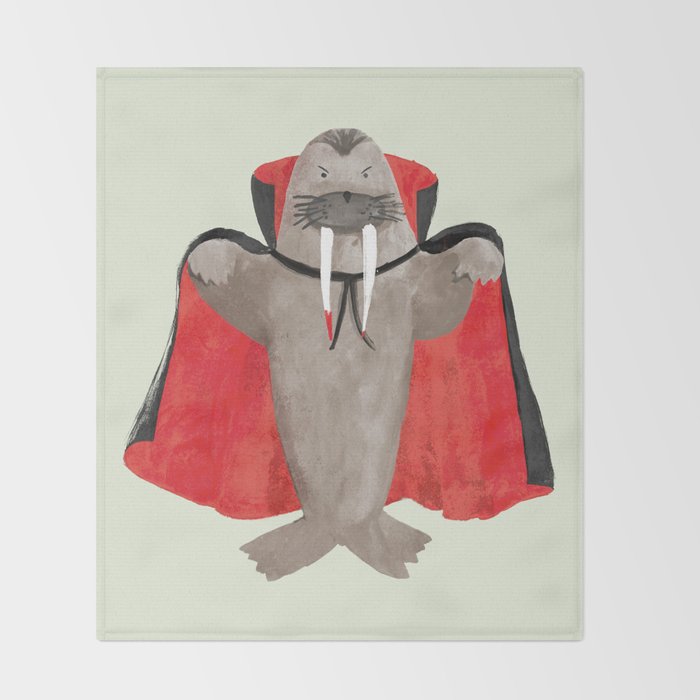 Vampire Walrus Throw Blanket Gallery Image 2
