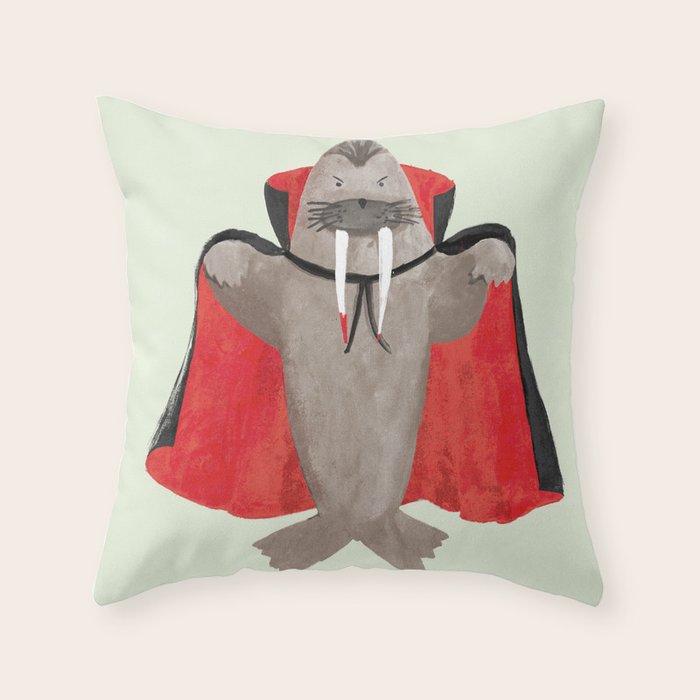 Vampire Walrus Throw Pillow Gallery Image 6