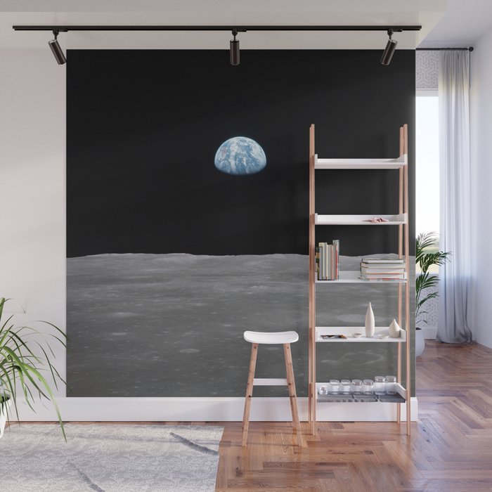 Earth rise over the Moon Wall Mural Gallery Image 1