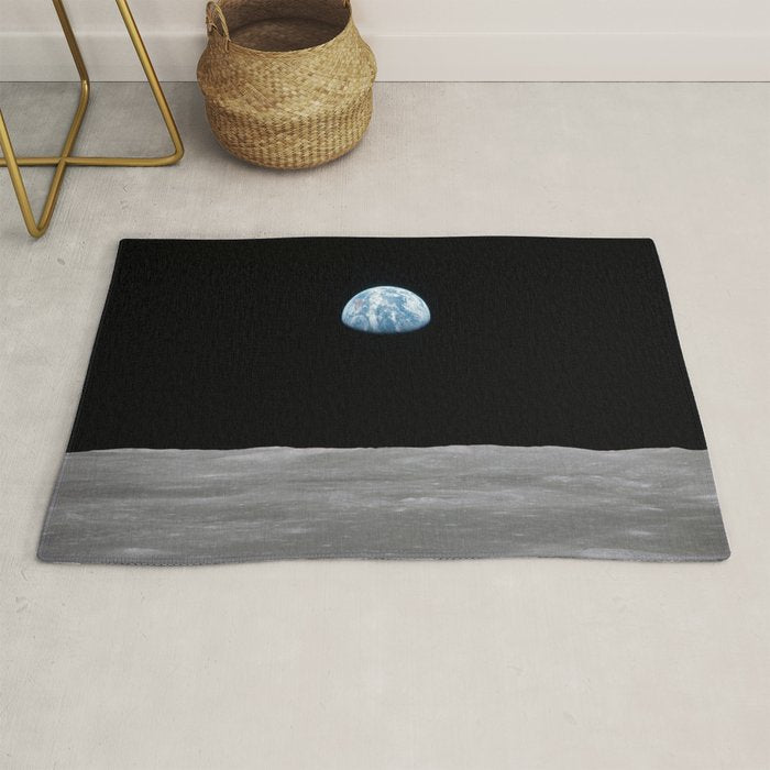 Earth rise over the Moon Rug Gallery Image 1