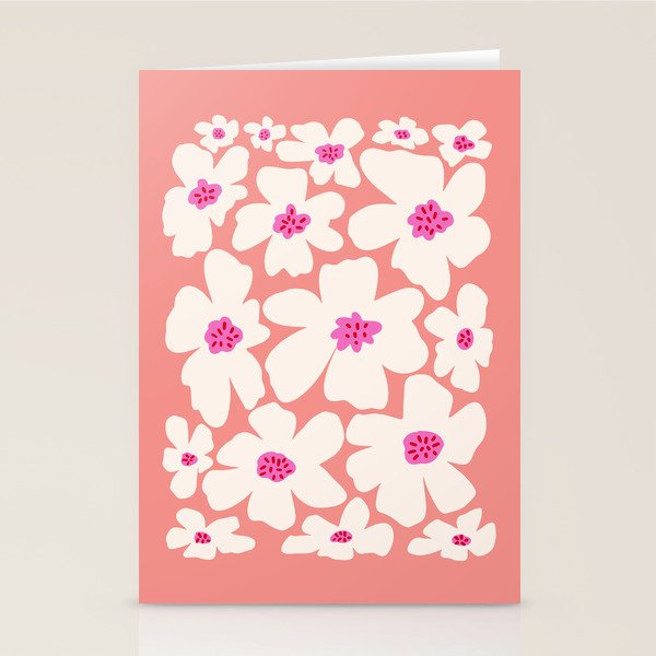 Retro Daisy - Magenta Mood Stationery Card Gallery Image 2