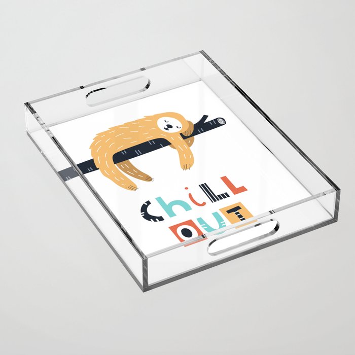 Chill out sloth Acrylic Tray Gallery Image 1