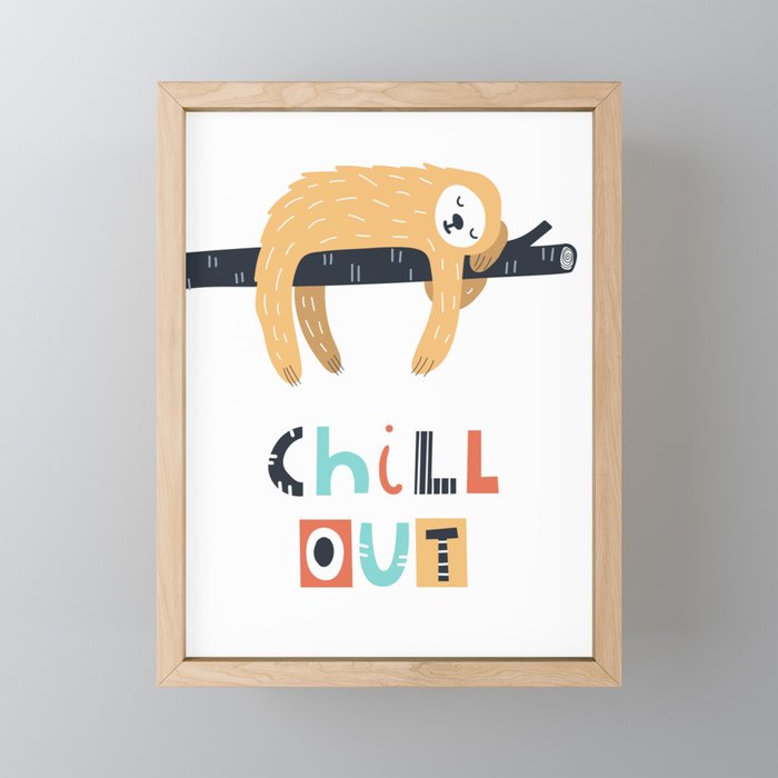 Chill out sloth Mini Art Print Gallery Image 1