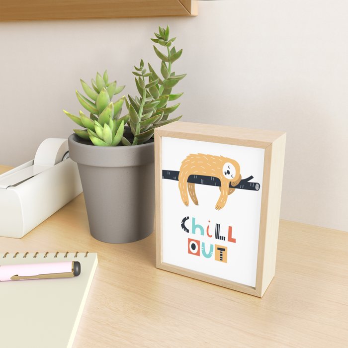 Chill out sloth Mini Art Print Gallery Image 2