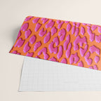 Bright Orange & Pink Leopard Print Wrapping Paper Gallery Image 2