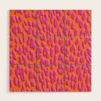 Bright Orange & Pink Leopard Print Wood Wall Art Gallery Image 1