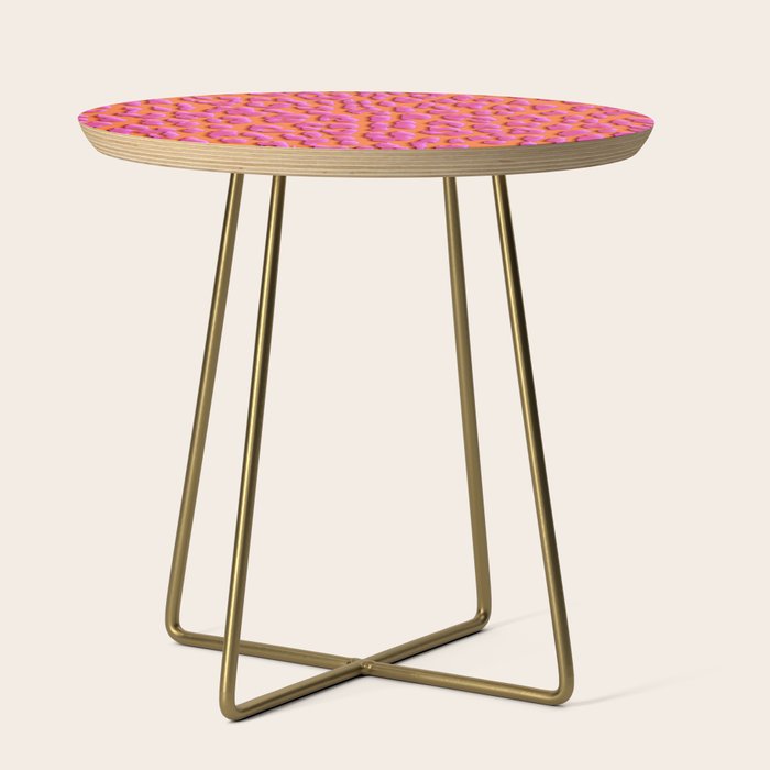 Bright Orange & Pink Leopard Print Side Table Gallery Image 1