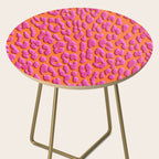 Bright Orange & Pink Leopard Print Side Table Gallery Image 2