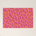 Bright Orange & Pink Leopard Print Welcome Mat Gallery Image 1