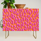 Bright Orange & Pink Leopard Print Credenza Gallery Image 1