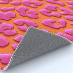 Bright Orange & Pink Leopard Print Rug Gallery Image 4