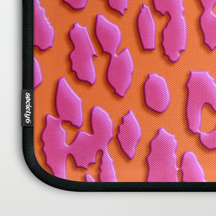 Bright Orange & Pink Leopard Print Laptop Sleeve Gallery Image 3