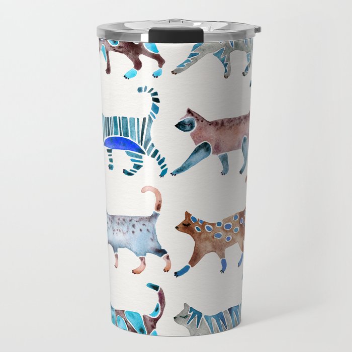 Cat Collection - Blue & Brown Palette Travel Mug Gallery Image 1